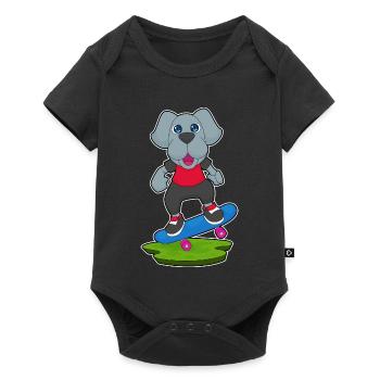 Dog Skater Skateboard - Baby Premium short-sleeve bodysuit - black - Front