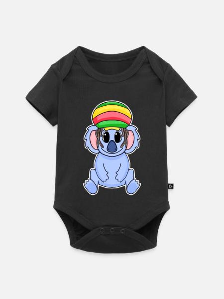 Rasta Koala - Baby Premium Kurzarmbody - Schwarz