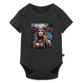 Wikinger Schildmaid Design Valhalla - Baby Premium Kurzarmbody - Schwarz - Vorne
