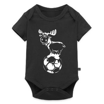 Football orignal cerf drôle boule symbole de Noël - Body à manches courtes Premium Bébé - noir - Devant