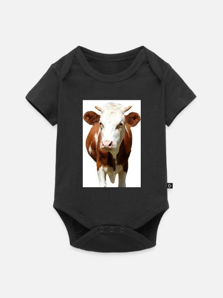 Kuh Poster - Baby Premium Kurzarmbody - Schwarz