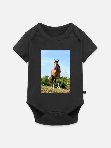 Pferd - Baby Premium Kurzarmbody - Schwarz