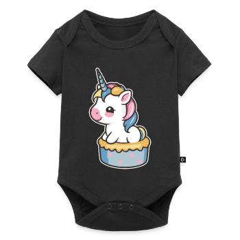 Unicorn Cake - Baby Premium short-sleeve bodysuit - black - Front