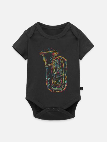 Tuba Skizze - Baby Premium Kurzarmbody - Schwarz