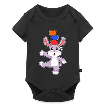Danse de Pâques du lapin - Body à manches courtes Premium Bébé - noir - Devant