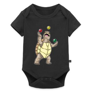 Jongleur de tortues jonglant - Body à manches courtes Premium Bébé - noir - Devant