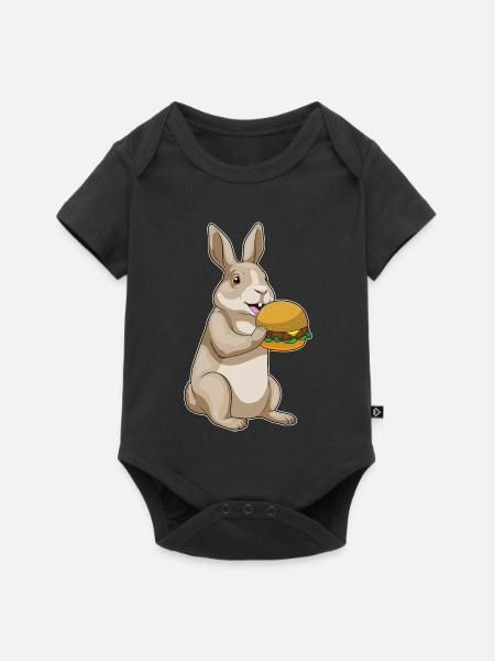 Hase Cheeseburger - Baby Premium Kurzarmbody - Schwarz