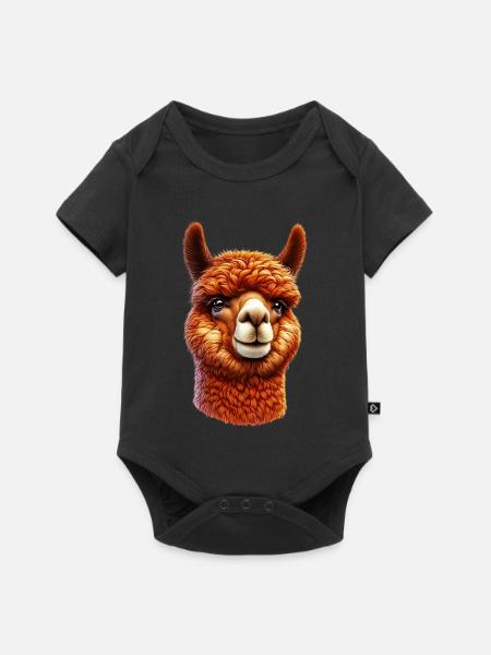 Alpaka - Baby Premium Kurzarmbody - Schwarz