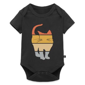 retro cat vintage tomcat cat lover icon icon - Baby Premium short-sleeve bodysuit - black - Front