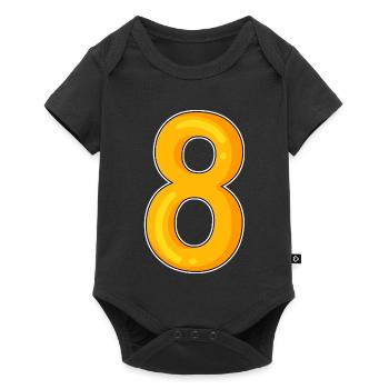 Number 8 Number Yellow Motif - Baby Premium short-sleeve bodysuit - black - Front