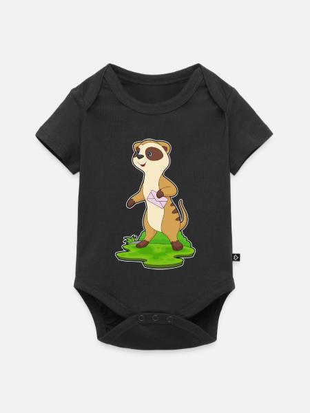 Erdmännchen Brief - Baby Premium Kurzarmbody - Schwarz