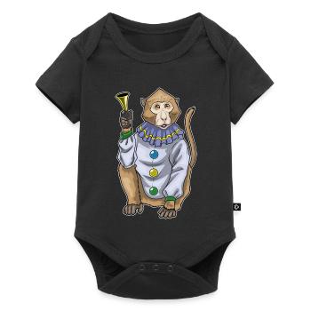 Affe Clown Clown-Hupe - Baby Premium Kurzarmbody - Schwarz - Vorne
