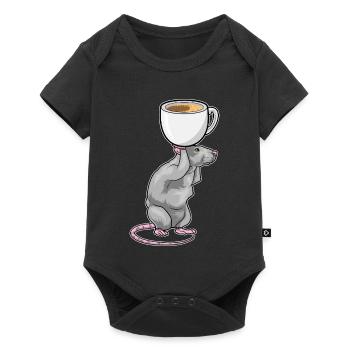 Tasse à café souris - Body à manches courtes Premium Bébé - noir - Devant