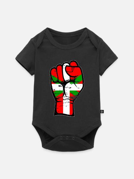 Baskische Flagge Faust used - Baby Premium Kurzarmbody - Schwarz