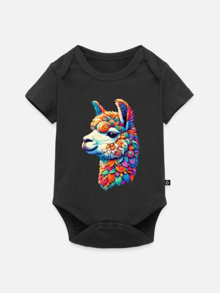 Alpaka - Baby Premium Kurzarmbody - Schwarz