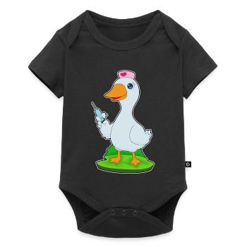 Infirmière Canard Vie Quotidienne - Body à manches courtes Premium Bébé - noir - Devant