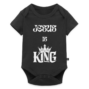 Jesus Is King Narrow Character Design - Baby Premium short-sleeve bodysuit - black - Front