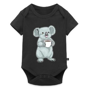 Tasse à café Koala - Body à manches courtes Premium Bébé - noir - Devant