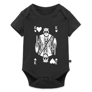 White Skeleton of the King of Hearts - Baby Premium short-sleeve bodysuit - black - Front