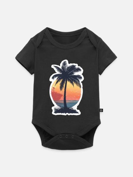 Palme - Baby Premium Kurzarmbody - Schwarz