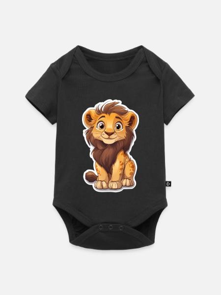 Löwe - Baby Premium Kurzarmbody - Schwarz