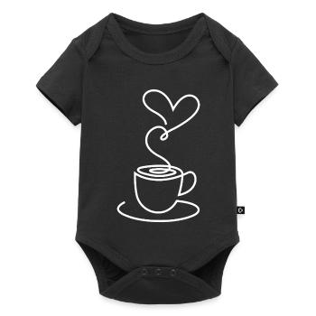 Tea Sketch with Heart Smoke – Romantic Motif - Baby Premium short-sleeve bodysuit - black - Front