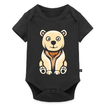 Cute Cartoon Polar Bear Winter Motif - Baby Premium short-sleeve bodysuit - black - Front