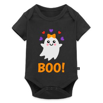 Cute Halloween Ghost Boo Costume - Baby Premium short-sleeve bodysuit - black - Front