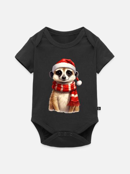 Erdmännchen zu Weihnachten - Baby Premium Kurzarmbody - Schwarz