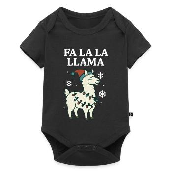 Fa La La Llama Drôle de Noël Père Noël - Body à manches courtes Premium Bébé - noir - Devant