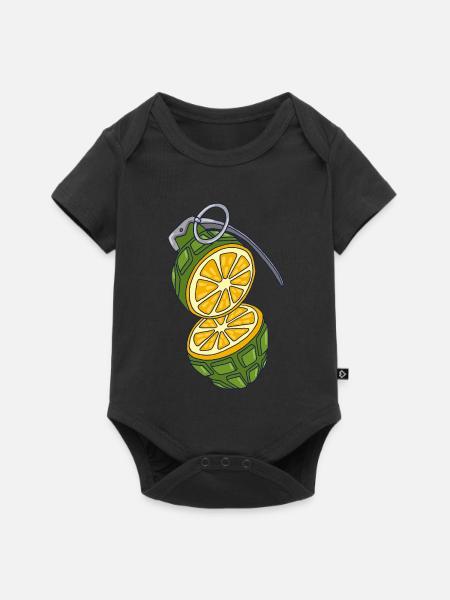 Tarnung einer Orange - Baby Premium Kurzarmbody - Schwarz