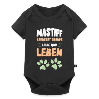 Motif de l’amour et de la vie du mastiff - Body à manches courtes Premium Bébé - noir - Devant