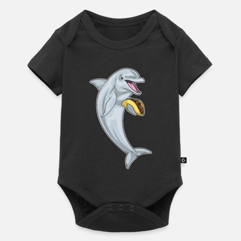 Delfin Taco - Baby Premium Kurzarmbody - Schwarz