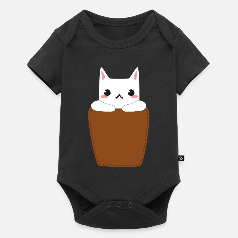 Chat dans la poche poitrine - Body à manches courtes Premium Bébé - noir