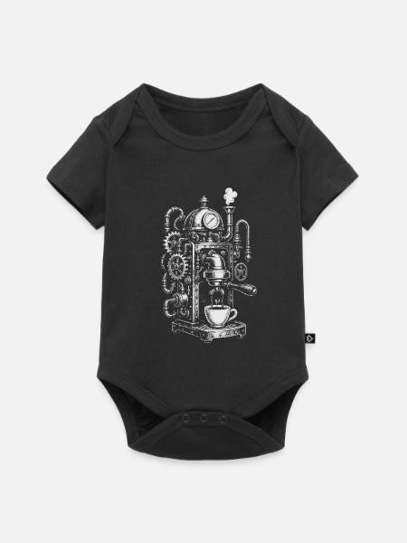 Steampunk-Espressomaschine - Baby Premium Kurzarmbody - Schwarz