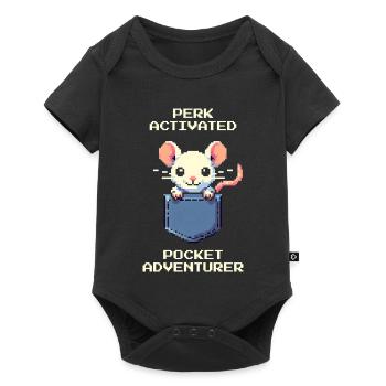 Atout activé : Aventurier de poche | Rat - Body à manches courtes Premium Bébé - noir - Devant