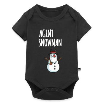 Agent Snowman - Baby Premium short-sleeve bodysuit - black - Front