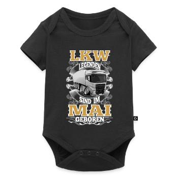 Anniversaire du chauffeur routier : mai - Body à manches courtes Premium Bébé - noir - Devant
