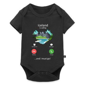 Iceland Is Calling And I Must Go Travel Art - Baby Premium short-sleeve bodysuit - black - Front
