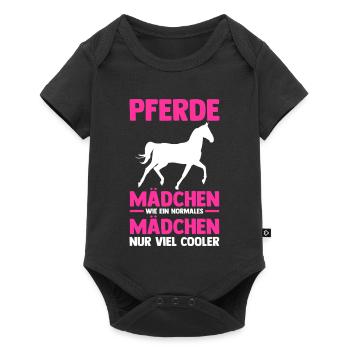 Reiten Pferdeliebhaber Reiterhof Pferde - Baby Premium Kurzarmbody - Schwarz - Vorne