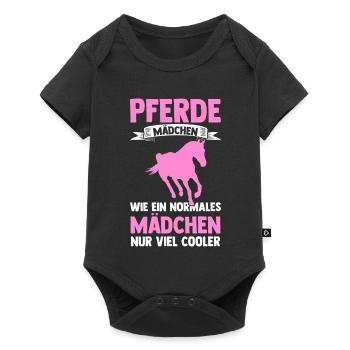 Reiten Pferdeliebhaber Reiterhof Pferde - Baby Premium Kurzarmbody - Schwarz - Vorne