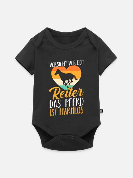 Reiten Pferdeliebhaber Reiterhof Pferde - Baby Premium Kurzarmbody - Schwarz