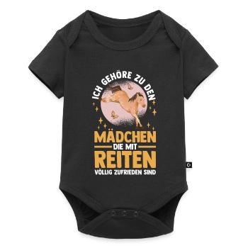 Reiten Pferdeliebhaber Reiterhof Pferde - Baby Premium Kurzarmbody - Schwarz - Vorne