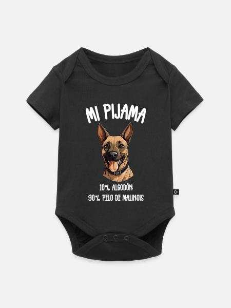 Malinois-Hundepyjamas - Baby Premium Kurzarmbody - Schwarz