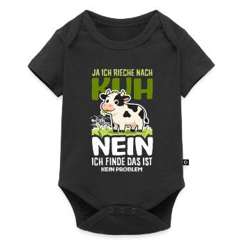 Ja Ich Rieche Nach Kuh Bauer Landwirt Spruch - Baby Premium Kurzarmbody - Schwarz - Vorne