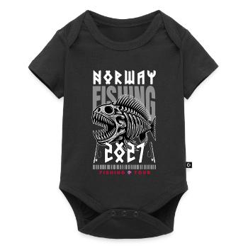 Voyage de pêche en Norvège 2027 - Body à manches courtes Premium Bébé - noir - Devant