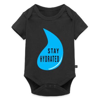 Conception de gouttes d’eau Stay Hydrate – Devis de fitness - Body à manches courtes Premium Bébé - noir - Devant