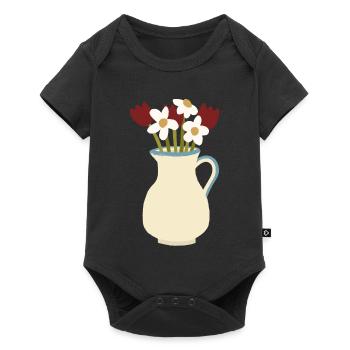 Ceramic Vase Bloom Duo - Baby Premium short-sleeve bodysuit - black - Front