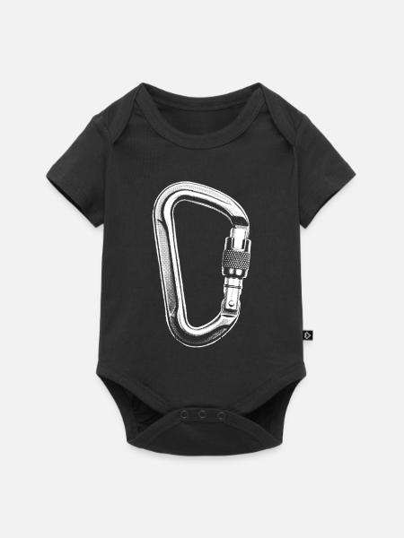 Karabinerhaken Klettern - Baby Premium Kurzarmbody - Schwarz