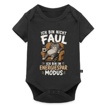 Ich Bin Nicht Faul Ich Bin Im Energiesparmodus - Baby Premium Kurzarmbody - Schwarz - Vorne